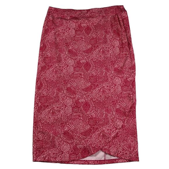 Ripskirt Hawaii Hot Pink Botanical Print Adjustable Wrap Skirt Length 3 Size M - Picture 1 of 11